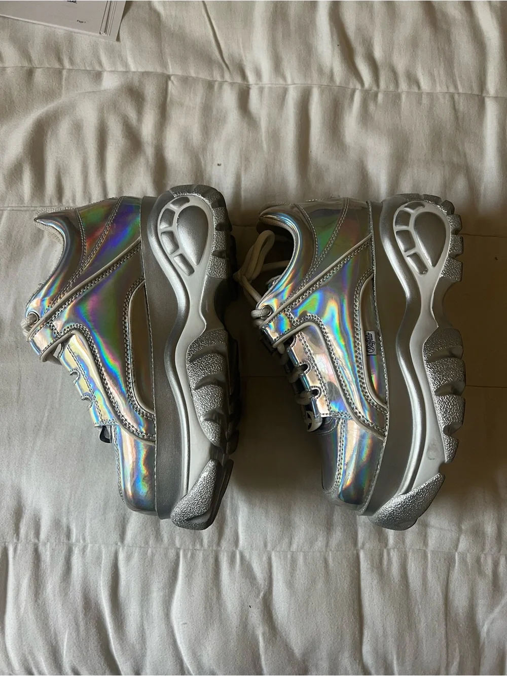 Buffalo David Bitton Holographic Silver Sneakers